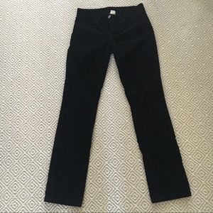 Black straight leg corduroy pants